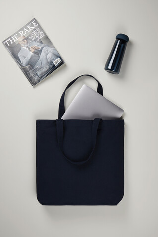 VINGA Hilo AWARE™ Tragetasche aus recyceltem Canvas navy blau bedrucken, Art.-Nr. V762025