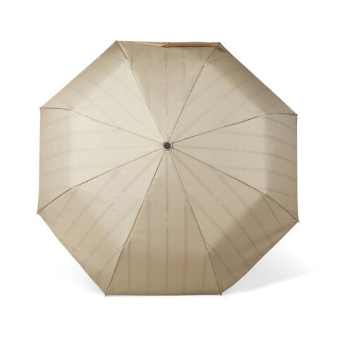 VINGA Bosler AWARE™ 21&quot; faltbarer Schirm aus recyceltem PET greige bedrucken, Art.-Nr. V850019