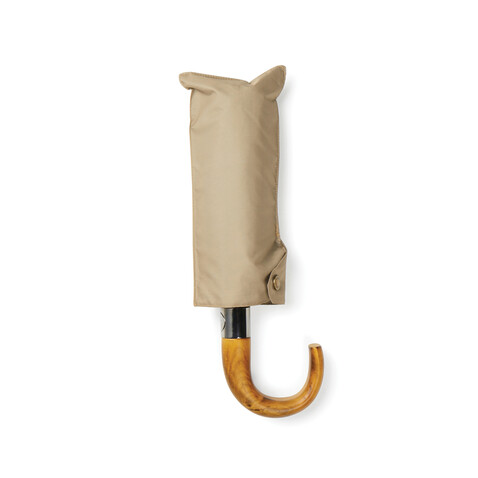 VINGA Bosler AWARE™ 21" faltbarer Schirm aus recyceltem PET beige bedrucken, Art.-Nr. V850019 VINGA Bosler AWARE™ 21" faltbarer Schirm aus recyceltem PET beige bedrucken, Art.-Nr. V850019