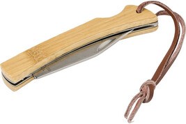Klappbares Messer aus Edelstahl und Bambus Beckett bedrucken, Art.-Nr. 966190