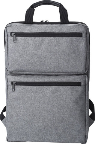 Polycanvas (300D) backpack Seth – Grau bedrucken, Art.-Nr. 003999999_967409