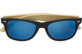 Sonnenbrille aus ABS und Bambus Luis – Blau bedrucken, Art.-Nr. 005999999_967748