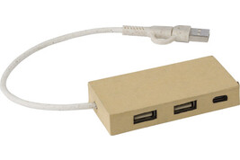 USB-Hub aus Aluminium und recyceltem Papier Paulo bedrucken, Art.-Nr. 976588