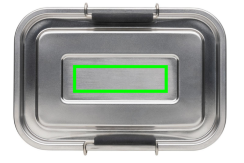 Auslaufsichere Lunchbox aus RCS recyceltem Stainless Steel silber bedrucken, Art.-Nr. P269.082