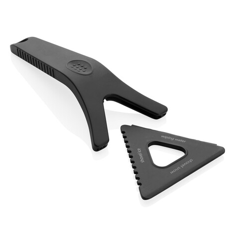Polard 3-in-1-Eiskratzer aus RCS recyceltem Kunststoff schwarz bedrucken, Art.-Nr. P239.001