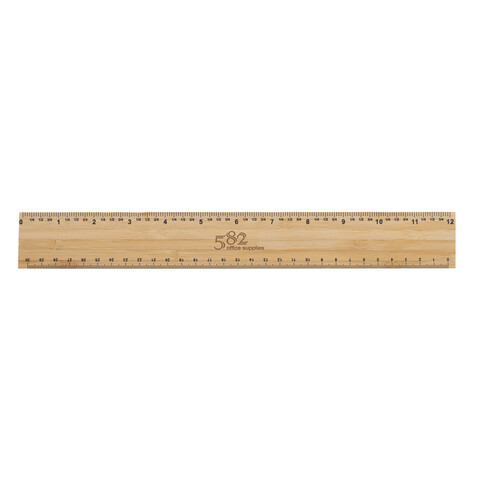 Timberson extra dickes 30cm doppelseitiges Bambuslineal braun bedrucken, Art.-Nr. P165.509