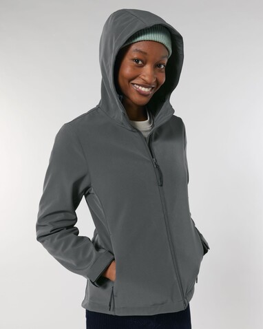 Stella Discoverer - Die Damen-Softshelljacke mit Kapuze - Anthracite - L bedrucken, Art.-Nr. STJW159C2531L