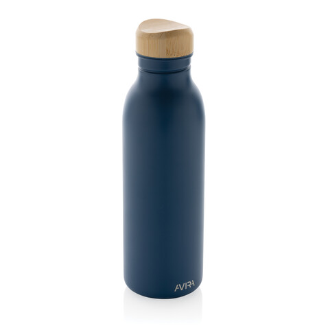 Avira Alcor 600ml Wasserflasche aus RCS rec. Stainless-Steel navy blau bedrucken, Art.-Nr. P438.065
