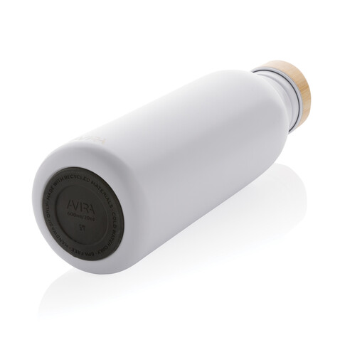 Avira Alcor 600ml Wasserflasche aus RCS rec. Stainless-Steel weiß bedrucken, Art.-Nr. P438.063