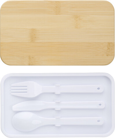 Doppellagige PP-Lunchbox Maxton – Weiß bedrucken, Art.-Nr. 002999999_966040