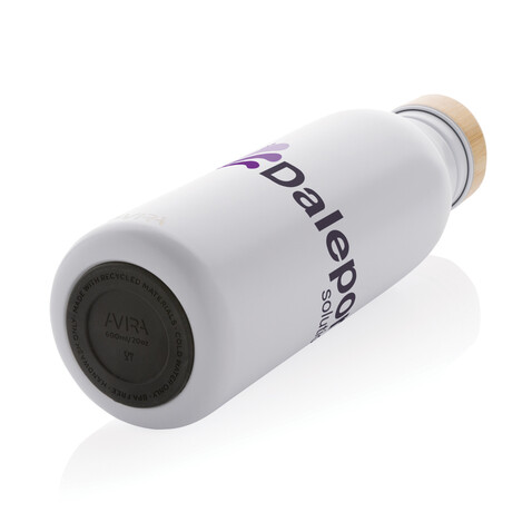 Avira Alcor 600ml Wasserflasche aus RCS rec. Stainless-Steel weiß bedrucken, Art.-Nr. P438.063