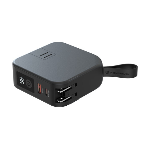 Urban Vitamin Saratoga 5-in-1 universal Charger schwarz bedrucken, Art.-Nr. P301.951