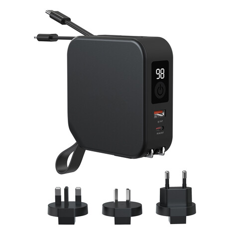 Urban Vitamin Saratoga 5-in-1 universal Charger schwarz bedrucken, Art.-Nr. P301.951