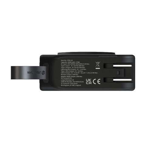 Urban Vitamin Saratoga 5-in-1 universal Charger schwarz bedrucken, Art.-Nr. P301.951