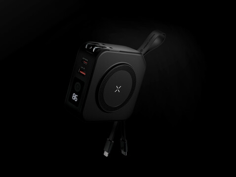 Urban Vitamin Saratoga 5-in-1 universal Charger schwarz bedrucken, Art.-Nr. P301.951